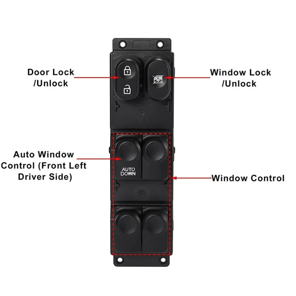 1 Pack Car Power Window Control Switch For Hyundai Accent VERNA SOLARIS 93570-1R211 Car Interior Accessories
