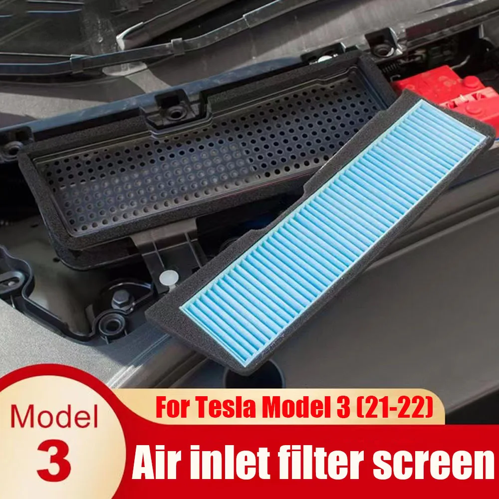 

New For Tesla Model 3 Car Intake Air Filter Melt Blown Fabric Air Flow Vent Cover Trim Anti-Blocking Prevention Intake Cover