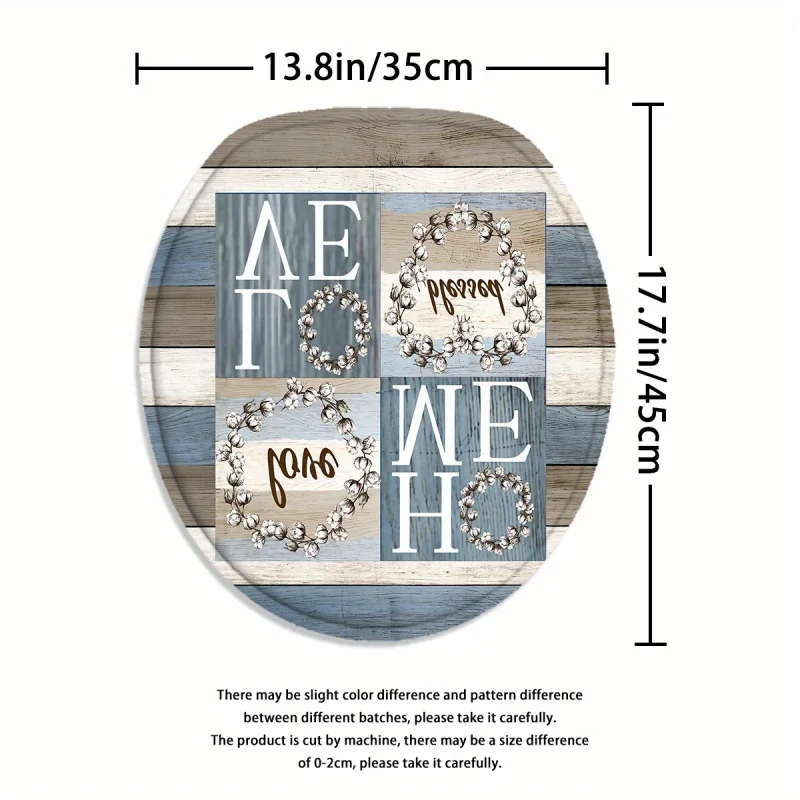 4pcs Wood Grain Background Letters Modern Home Bathroom Decoration: Shower Curtain and 3-piece Toilet Floor Mat Set with 12 Show