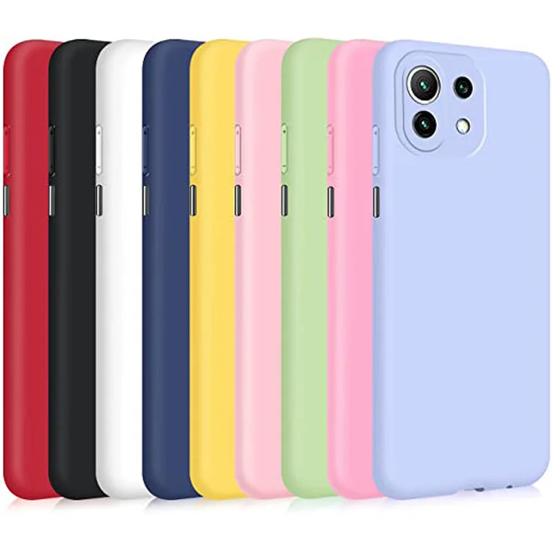 Liquid Silicone Phone Case For Xiaomi Mi11 lite NE Mi 11 12 13 lite 11T 12T 13T Pro 5G Soft Shockproof Cover Cases