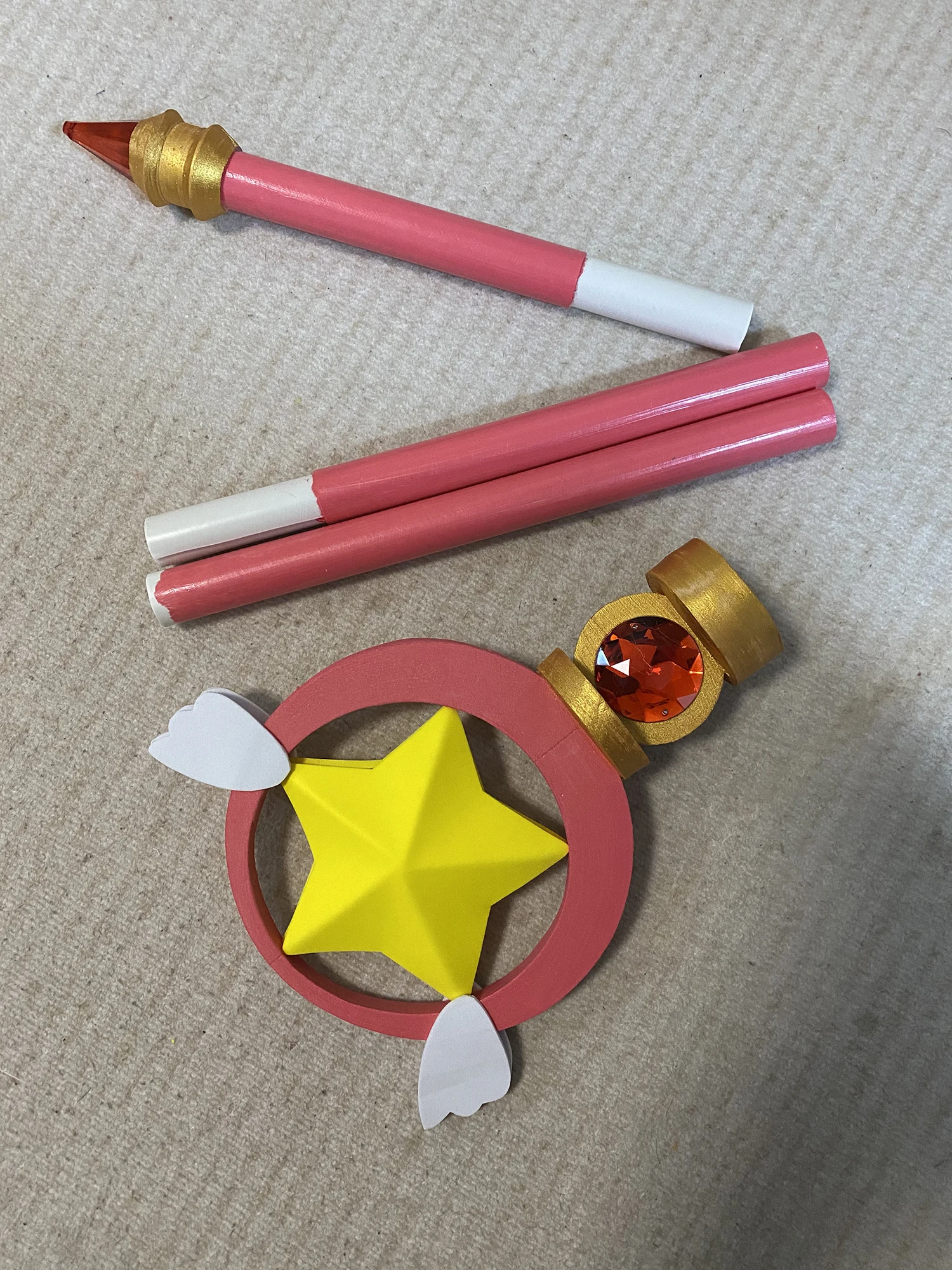 Brdwn Card Captor Sakura Kinomoto Vögel Kopf Sterne Cosplay handgemachte Zauberstab Stab – Detail 5