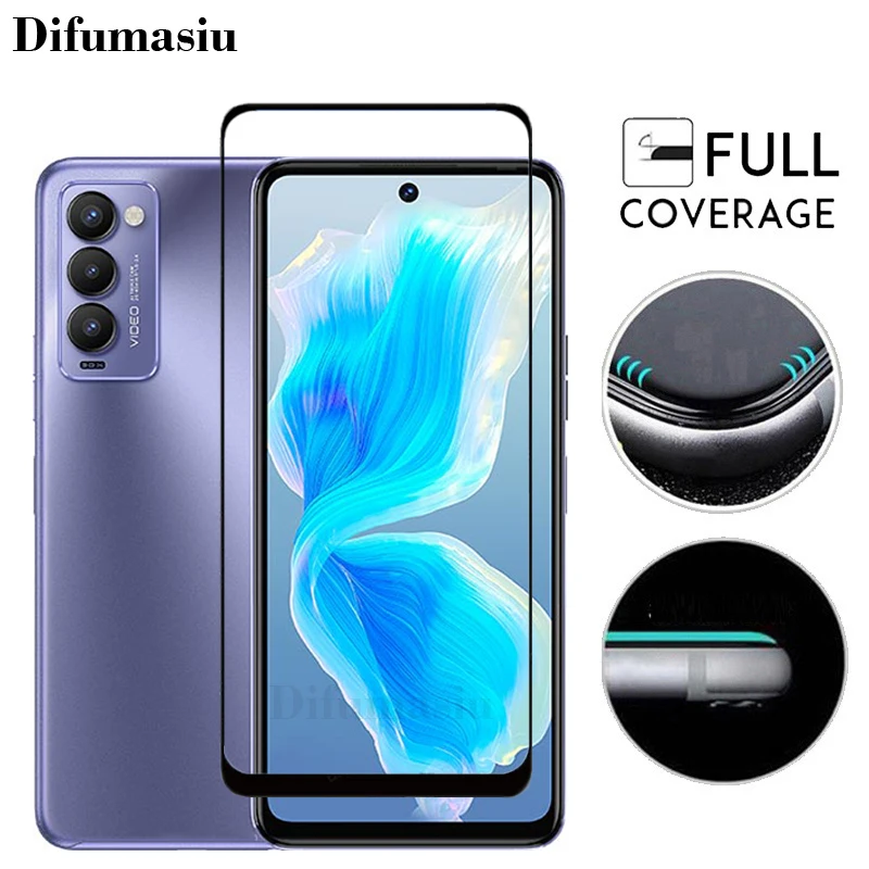 For Tecno Camon 18P Tempered Glass Screen Protectors Soft Camera Lens Protector Full Cover Screen Glass 3in1  Back Film