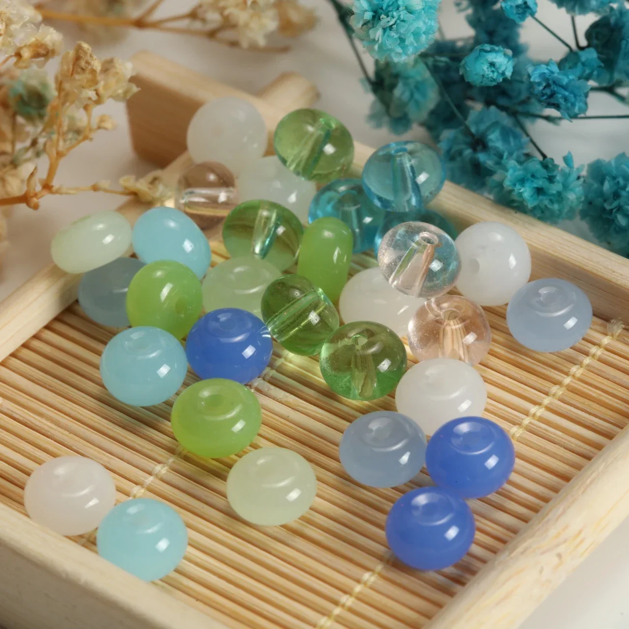 40/80G/Bag Super Excellent Glass Beads Wheel Beads Colorful Unique Scattered Beads Handmade DIY Jewelry Bracelets