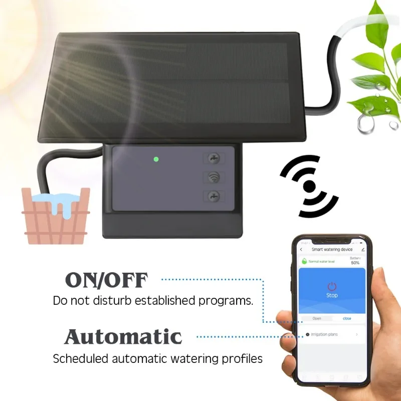 Solar WiFi Automatic Watering Timer Smart Garden Irrigation Device Remote Control Watering System