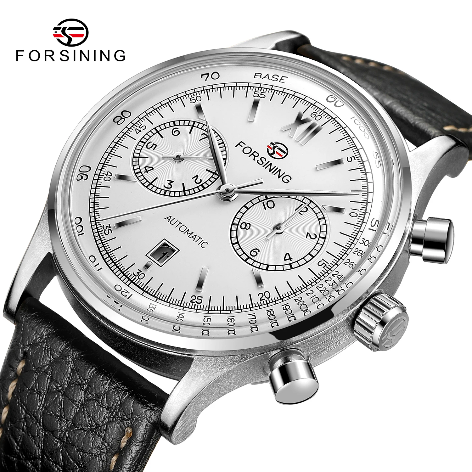 FORSINING Design Luxury Replica Automatic Movement pilot Man Watch Mechanical Genuine Leather Wristwatches Elegant Male Clock