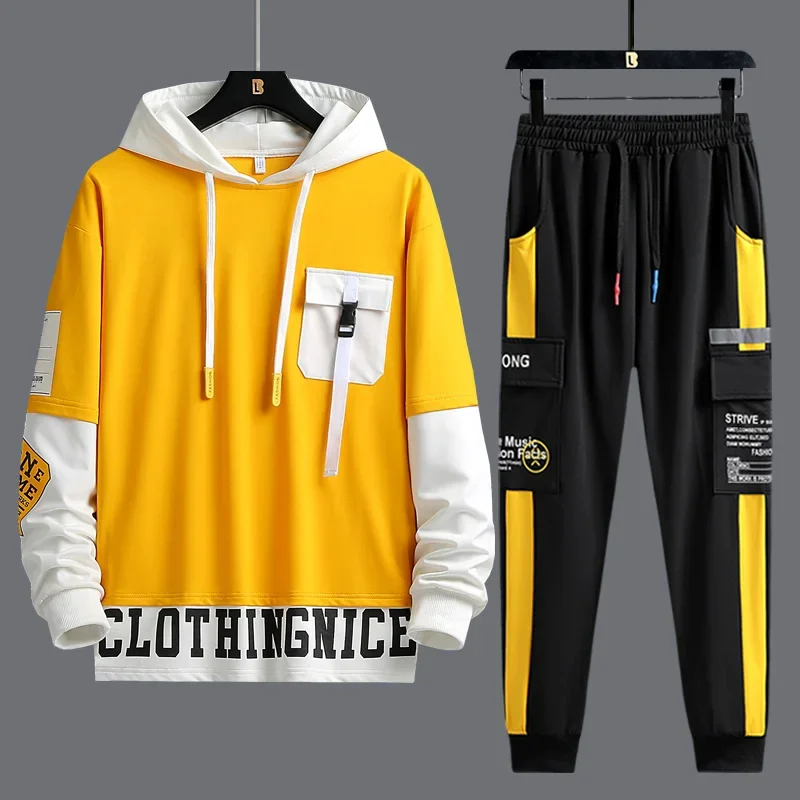 Fashion Men Tracksuit Streetwear Hoodie and Sweatpants Two Piece Set Male Hip Hop Style Outfit Set Sports Suit Trendy Mens Set