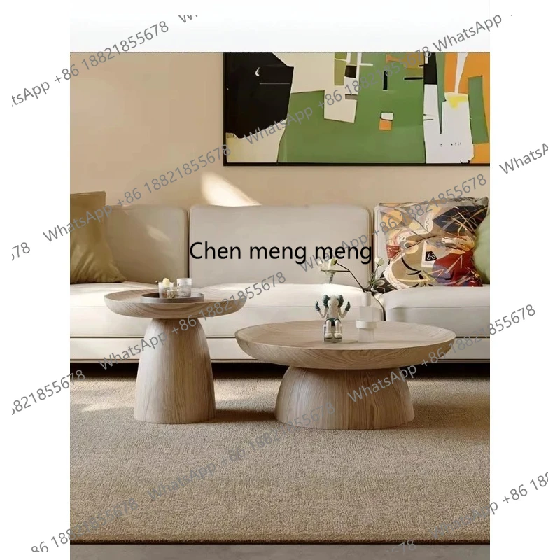 

Medieval style round coffee table combination living room household Italian minimalist light luxury coffee table