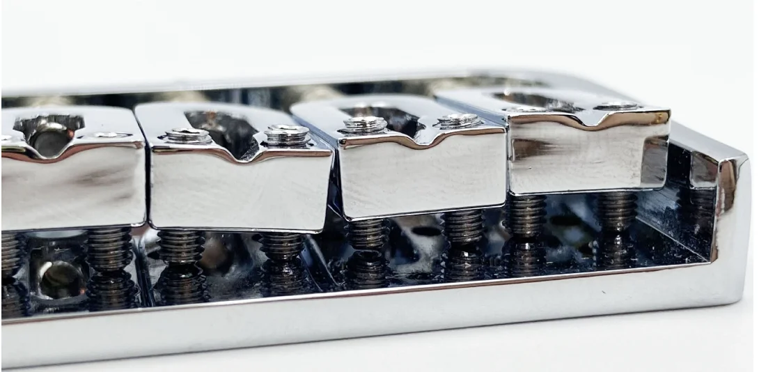 Vintage 6-String Hardtail Guitar Bridge U-Shaped String-Thru Body Design with Flanged Base Plate Electric guitar fixed bridge