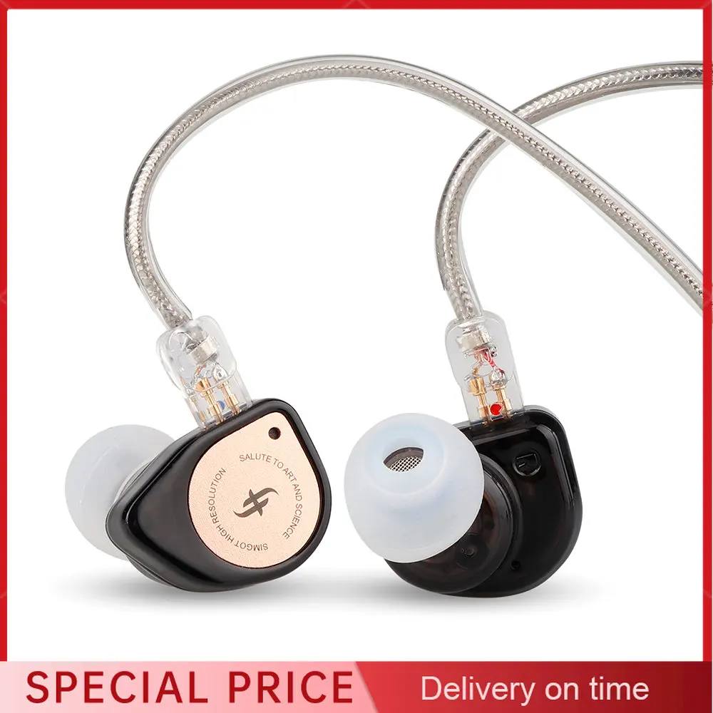 Simgot EW100P 10MM Dual-Cavity Dynamic Driver LCP Diaphragm Earphone Crystal Fidelity Sound Earphone for Audiophile Musician