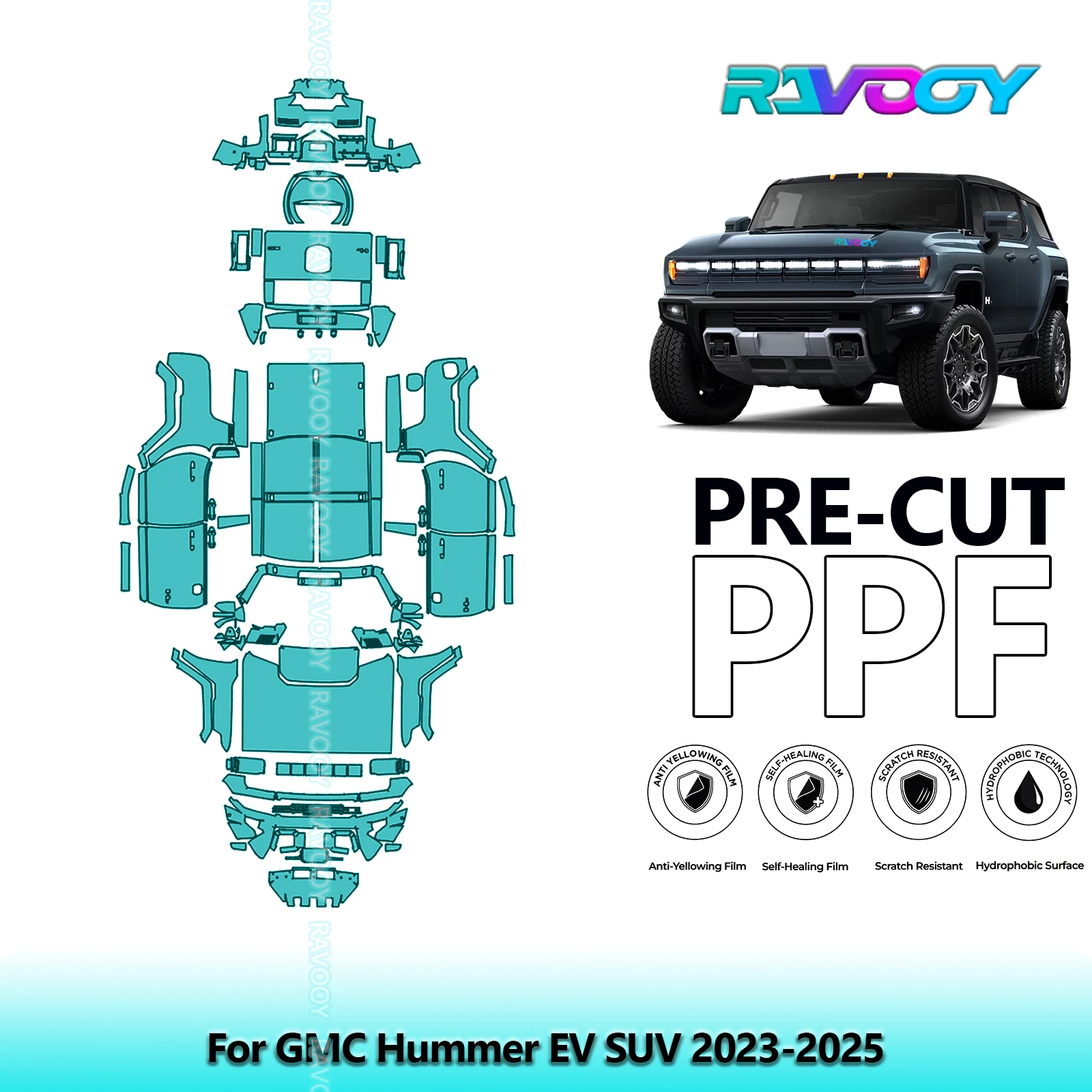 

Car Precut PPF Paint Protection Film Full Vehicle For GMC Hummer EV SUV 2023-2025
