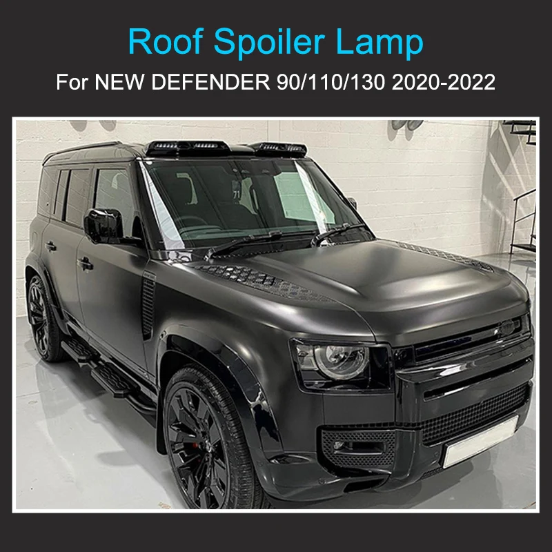 Car Lights Top Light for Land Rover Defender 90 110 130 Carbon Fiber Roof Spoiler Lamp Wireless Remote Control