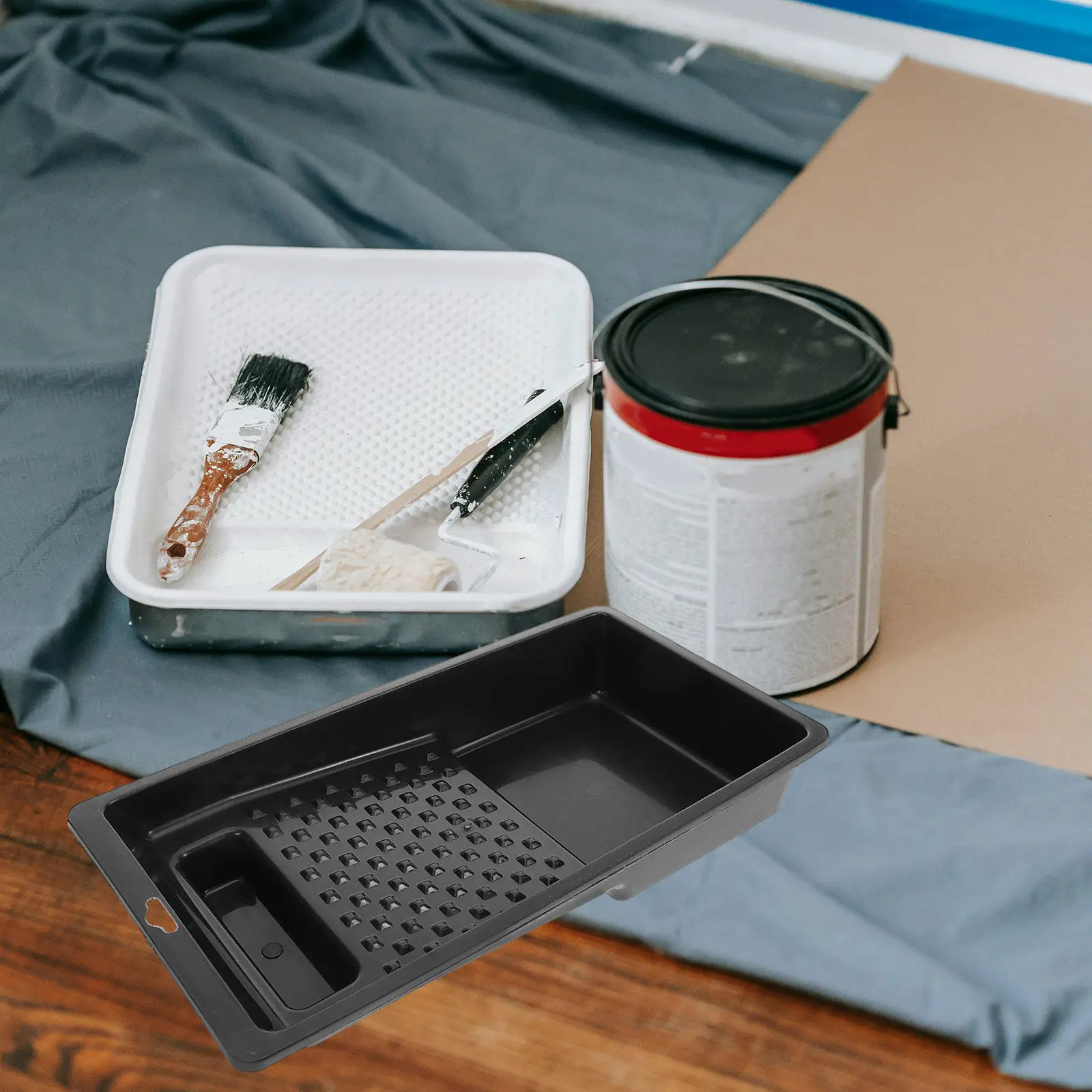 

Пластиковый лоток для краски большой емкости, многоразовый, моющийся, с гладкими краями, идеален для DIY-проектов, подкладка для валика, инструмент.