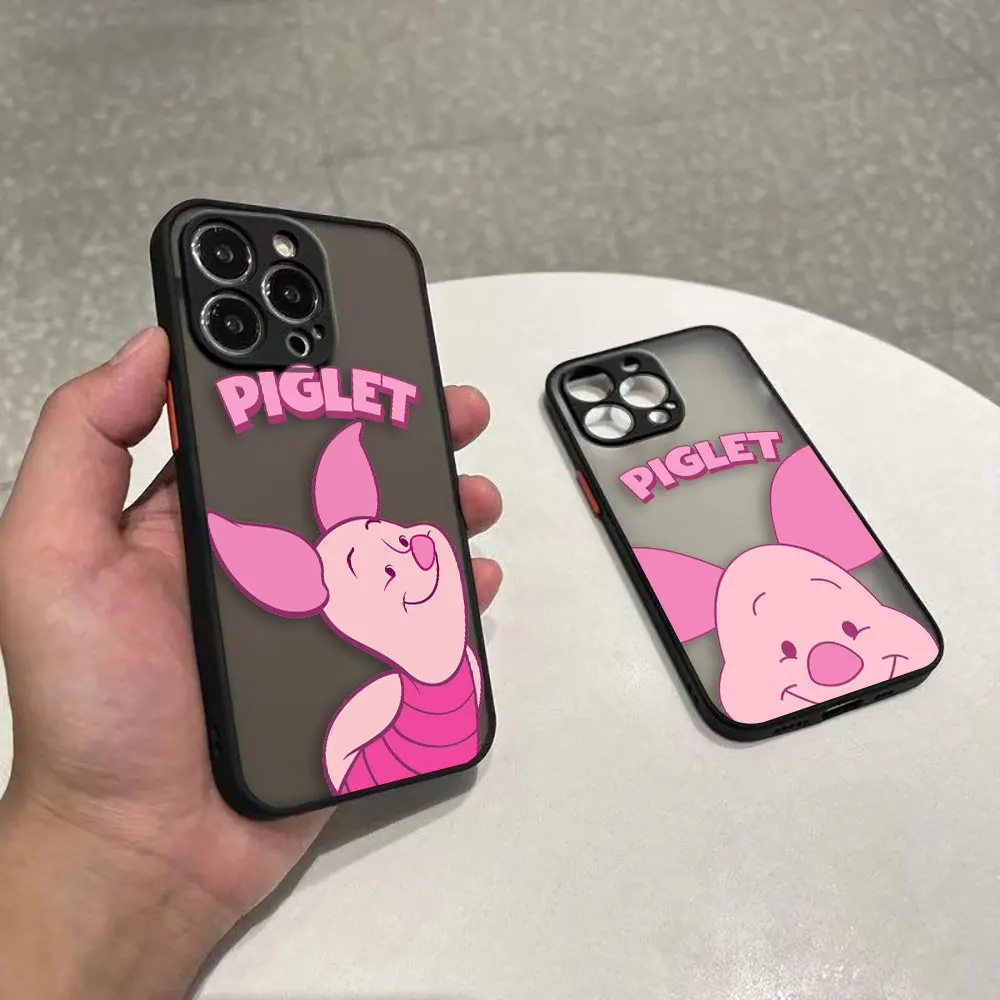 

Cute Lovely Pink Piglet Cover Matte Case For Redmi NOTE 13 12 12S 11 11S 11T 10 10S 9 9T 9S 8 7 Semi-transparent Case Funda Capa