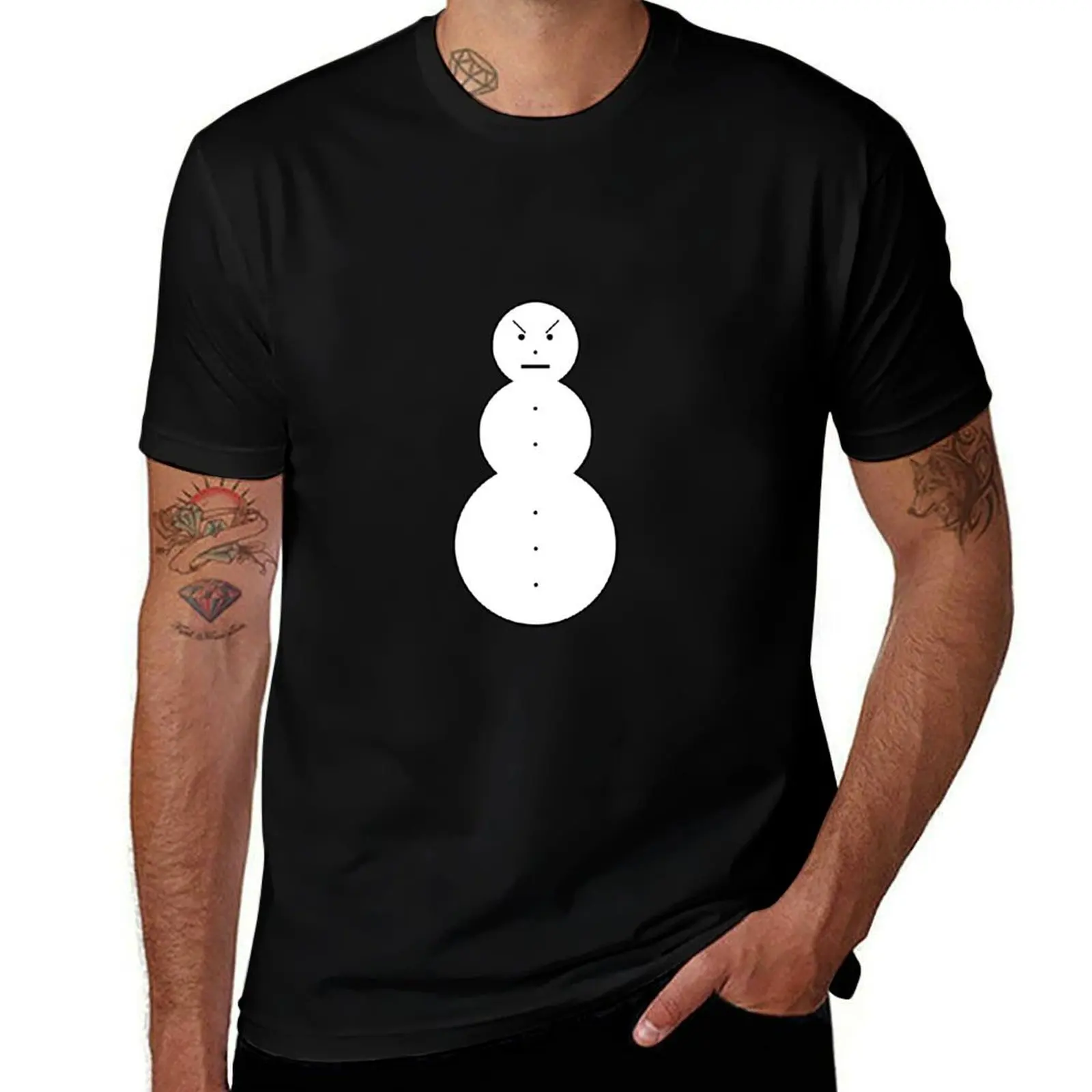 

Футболка Angry Snowman, мужская футболка из 100% хлопка, мужская футболка из 100% хлопка