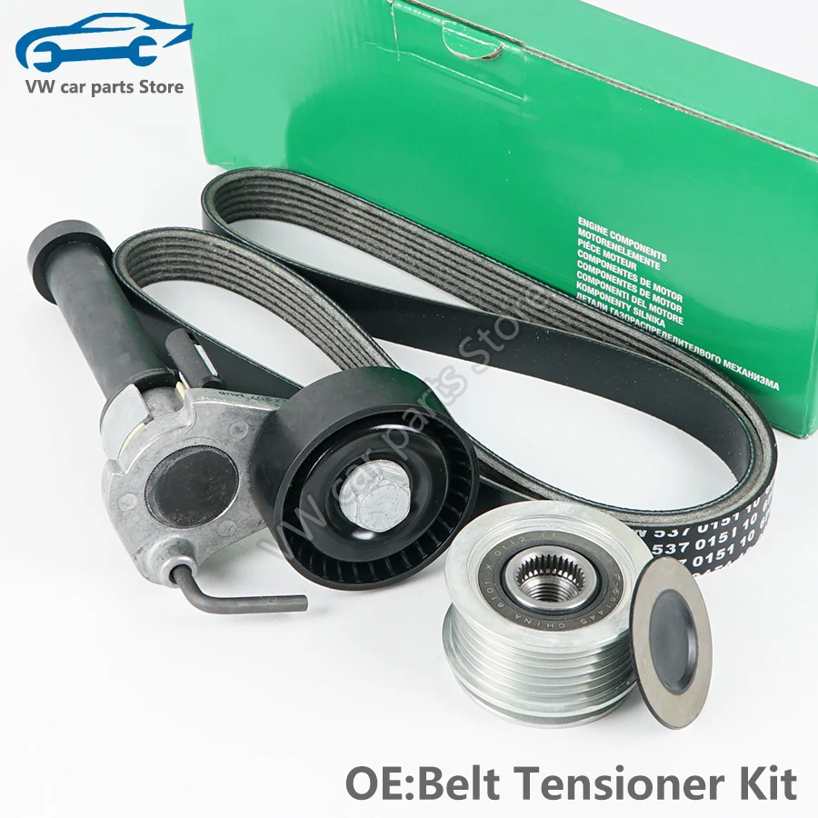 06J903133D Generator Belt Tensioner Set For VW EOS Passat CC B7 Sciricco Golf GTI Tiguan Audi Q3 A3 TT Skoda Superb 06J 903 133A