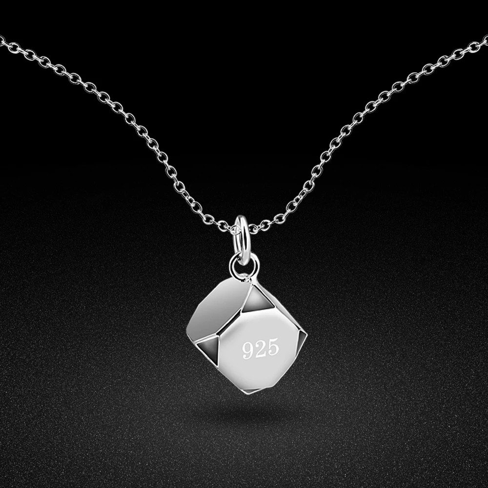 New Design 925 Sterling Silver Block Bell Pendant Necklaces Fashion Temperament Clavicle Chain for Women Trendy Party Jewelry