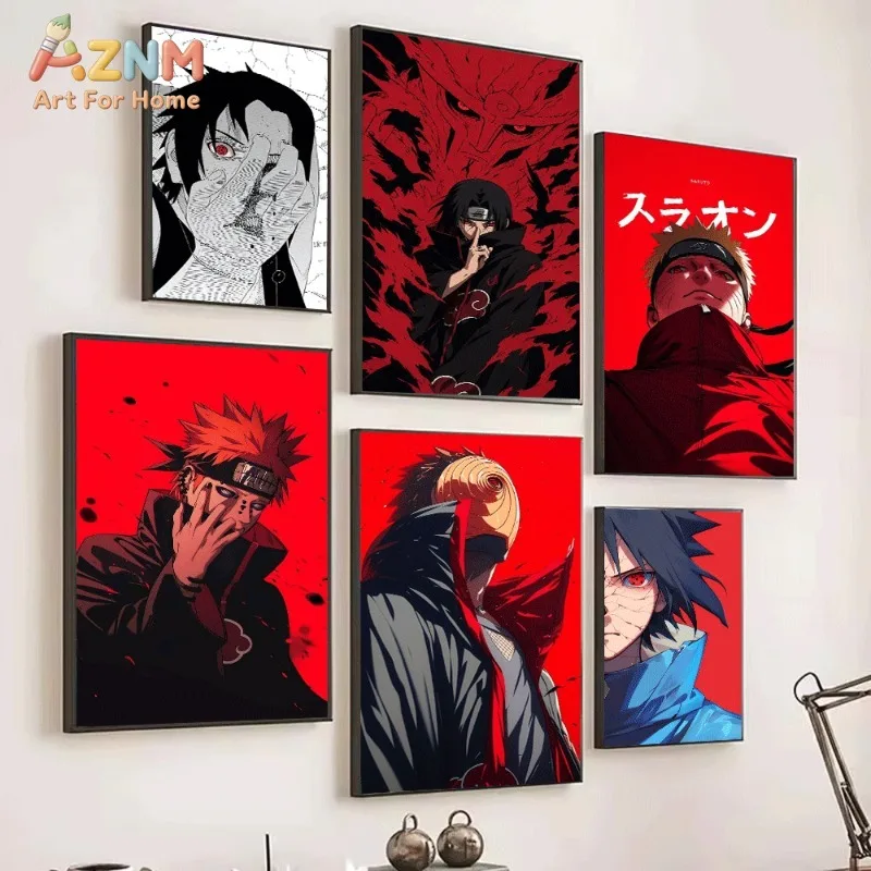 Japanese Manga Collage Canvas Wall Art Anime Character Poster For Bedroom Living Room Home Background Decoration Unframed