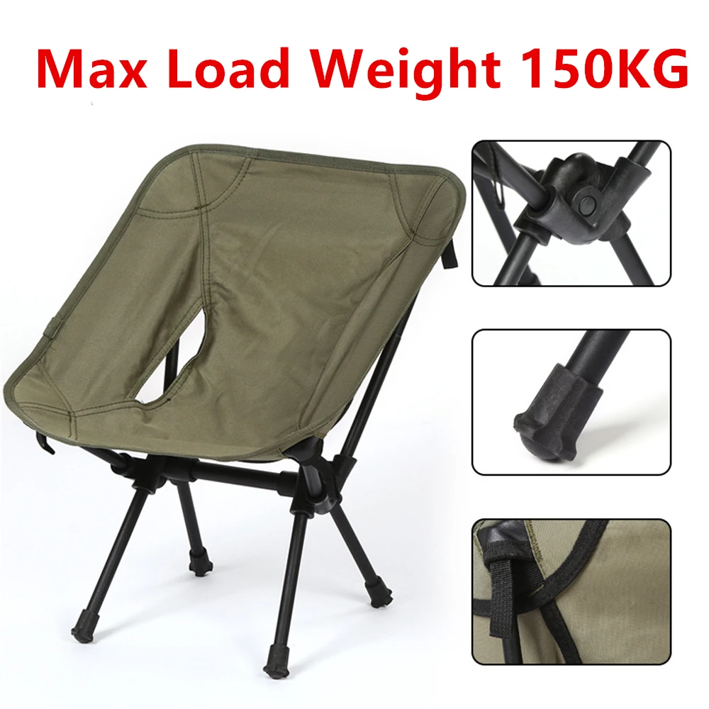 Outdoor Portable Camping Chair Oxford Cloth Folding Lengthen Seat for Fishing BBQ Picnic Beach Ultralight Chairs Max Bear 150KG