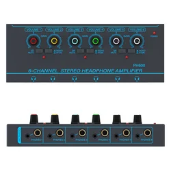 Amplificatore per cuffie Stereo a 4 6 canali Splitter per auricolari portatile Mixer Audio a bassissimo rumore per Monitor da Studio di registrazione