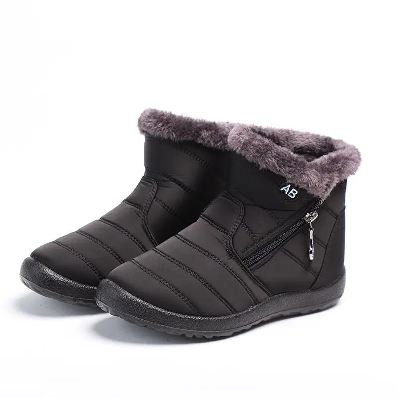 Warme Winter-Schneestiefel aus Plüsch für Damen, rutschfest, bequem, leicht, geeignet für High-Top-Wanderschuhe bei kaltem Wetter