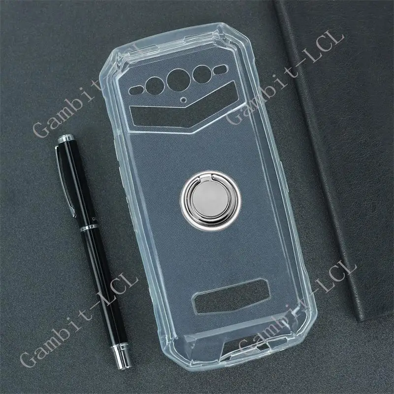 For Doogee S100 Pro S100Pro 6.58" 2023 Back Ring Holder Bracket Phone Cover TPU Soft Silicone Case On DoogeeS100Pro