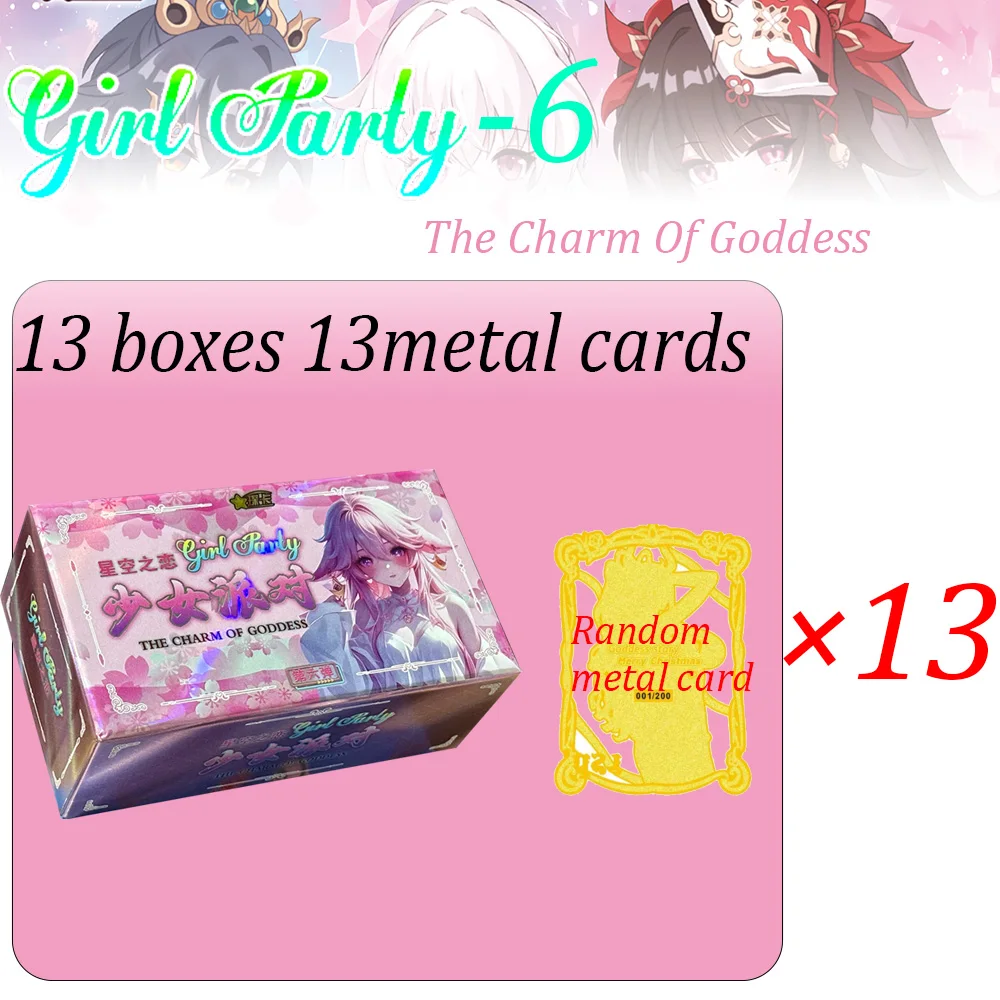 New Goddess Story Girl Party 6 Cards The Charm Of Goddess Waifu boxes CCG Cards Metal Cards Swimsuit Bikini Booster Box