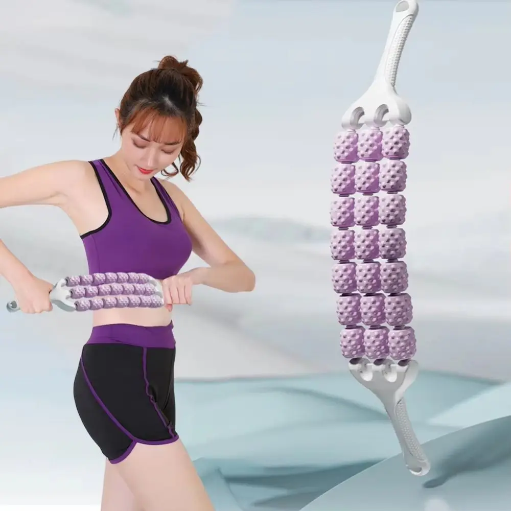 

Portable Three Rows Curved Massage Roller Multifunction Anti Cellulite Yoga Massage Stick Sports Fitness Fascia Stick Calves