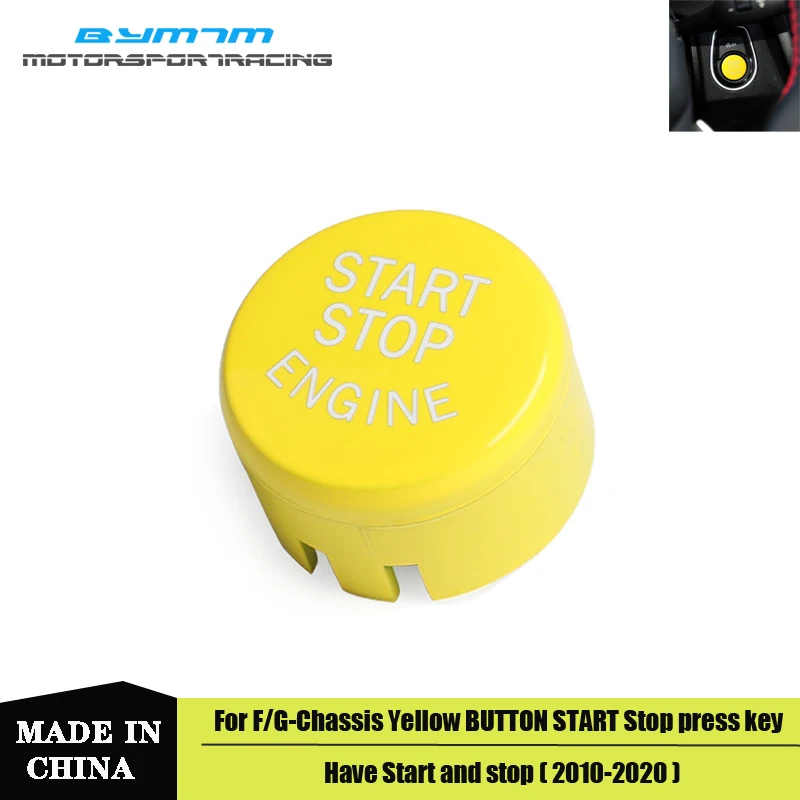 

Yellow Engine Start Stop button Cover With start stop function For BMW G-Chassis G20 G21 G30 G31 G02 G05 G06