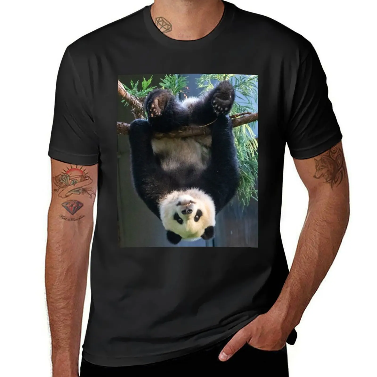 

Goofball Giant Panda Xiao Qi Ji at the National Zoo T-Shirt summer tops oversizeds men graphic t shirts