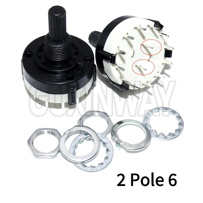 RS26 1 Pole Position 12 Selectable Band Rotary Channel Selector Switch Single Deck Rotary Switch Band Selector