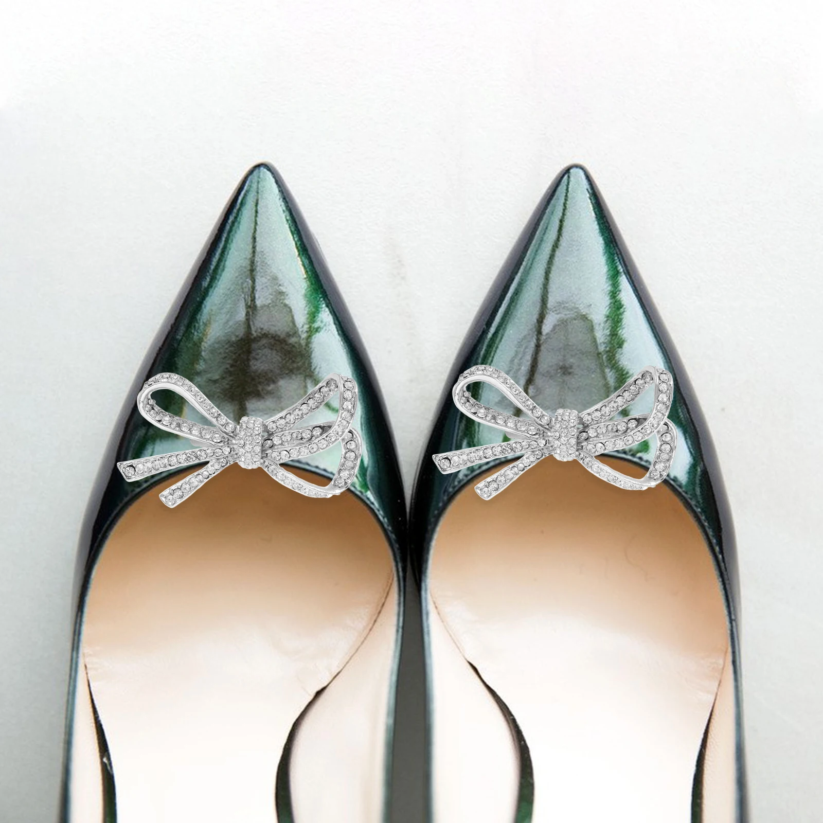 

1 Pair Rhinestone Bow Shoe Clips Elegant Wedding Decoration High Heel Accessories Comfortable Footwear Charms For Women Crystal