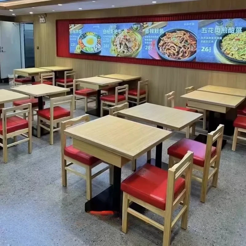 Solid wood dining table and chair combination Customized hotel restaurant Noodle restaurant Snack bar Fast food restaurant Noodl