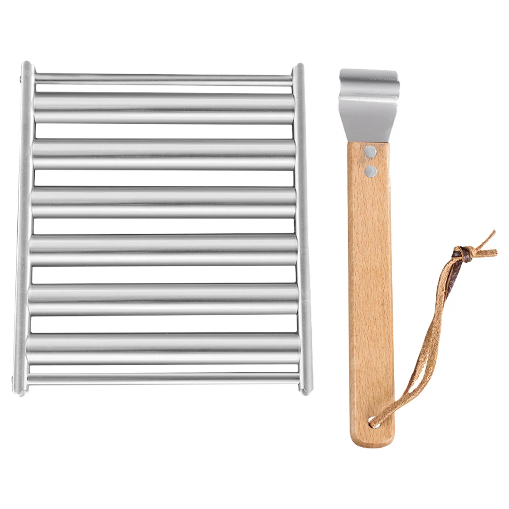 1Set Edelstahl Wurst Grill Tablett Tragbare Outdoor Grill Rack für Camping Picknick Grillen Zubehör Wurst Roller für Grill
