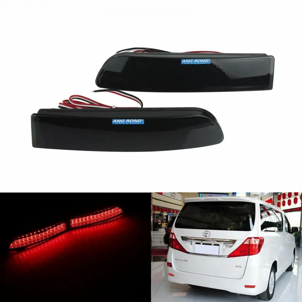 

Pair Smoked Black LED Bumper Reflector Brake Tail Light Fit Toyota RAV4 Scion xD