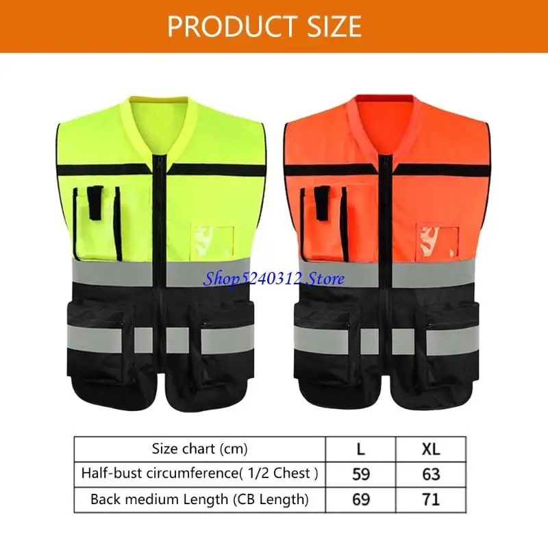 634C High Visibility Safety Vests Construction Vest with Reflective Strips Mesh Vest