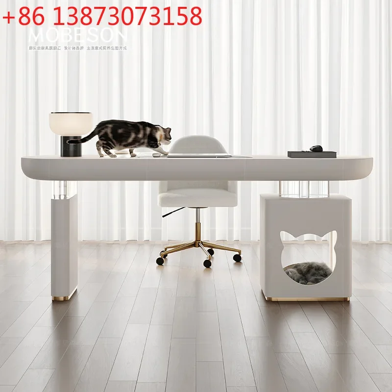 Desk Italian floating study desk light luxury modern high-end home acrylic