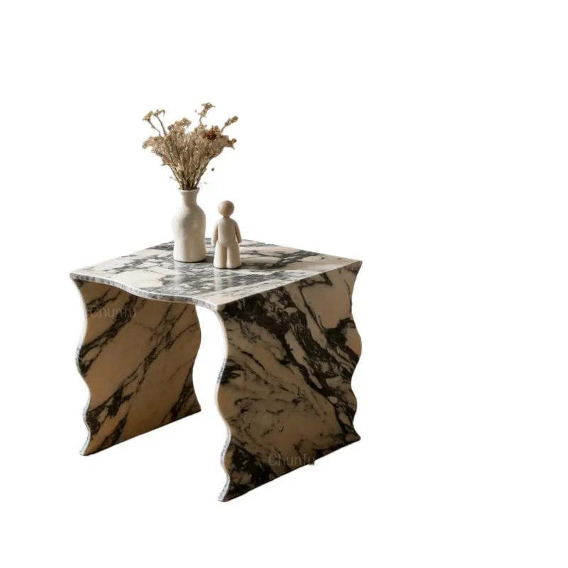 Custom natural stone entrance table, modern limestone marble decorative entrance table, suitable for family living room