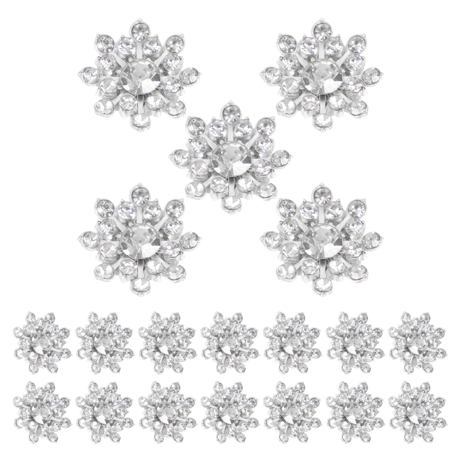 

30pcs Rhinestone Button Decorative Clothes Accessories Sewing Buttons For Diy Craft Wedding Dress Knitwear Decoration