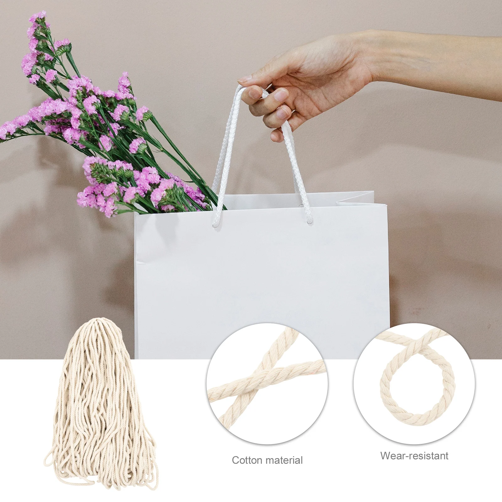 

3 Cotton Rope 6mm Diameter DIY Crafts H woven Hanging Decorative Braided Rope Woven Thread Camping Hiking