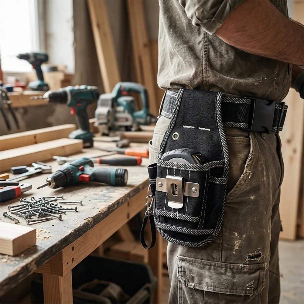 For Field Technicians Electrician Waist Bag Professional Gear Holder Waterproof Construction Multi-compartment Layout