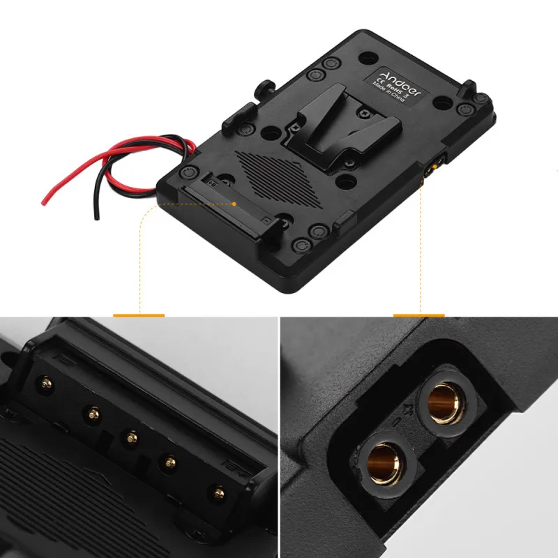 محول لوحة الظهر Andoer مع مخرج D-tap لبطارية Sony V-Mount V-Lock الخارجية لكاميرا DSLR وإضاءة الفيديو #6