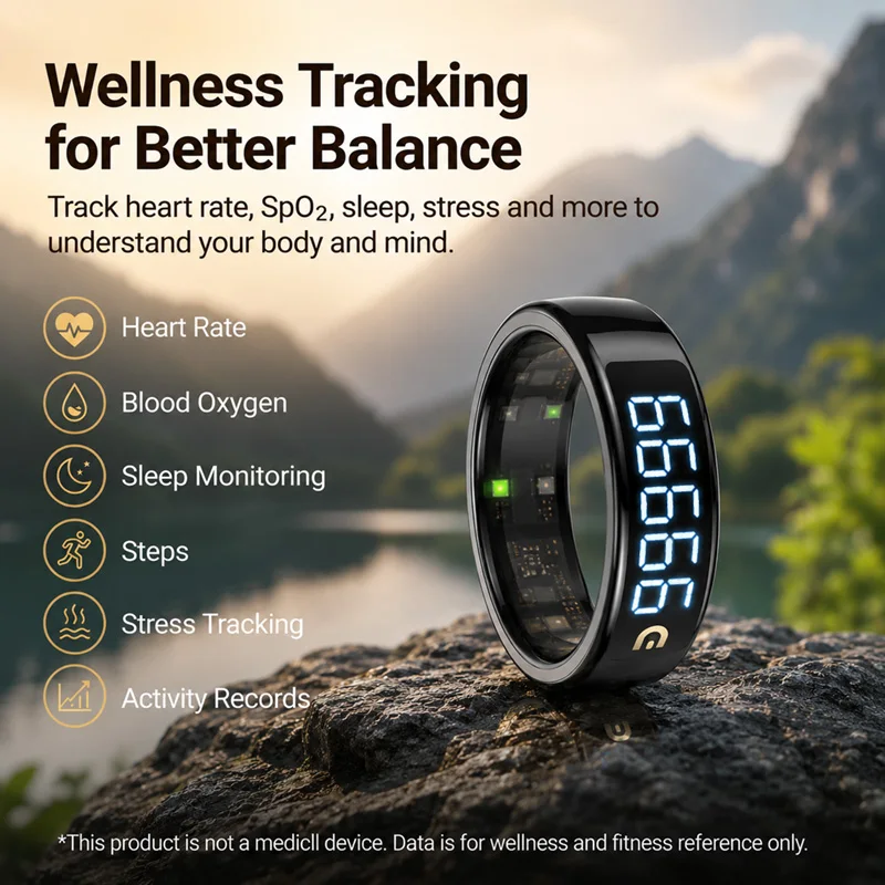 QB806 Smart Tasbeeh Zikr Ring Digital Counter LED Health Tracker Prayer Times Ring Wholesale Supplier OEM