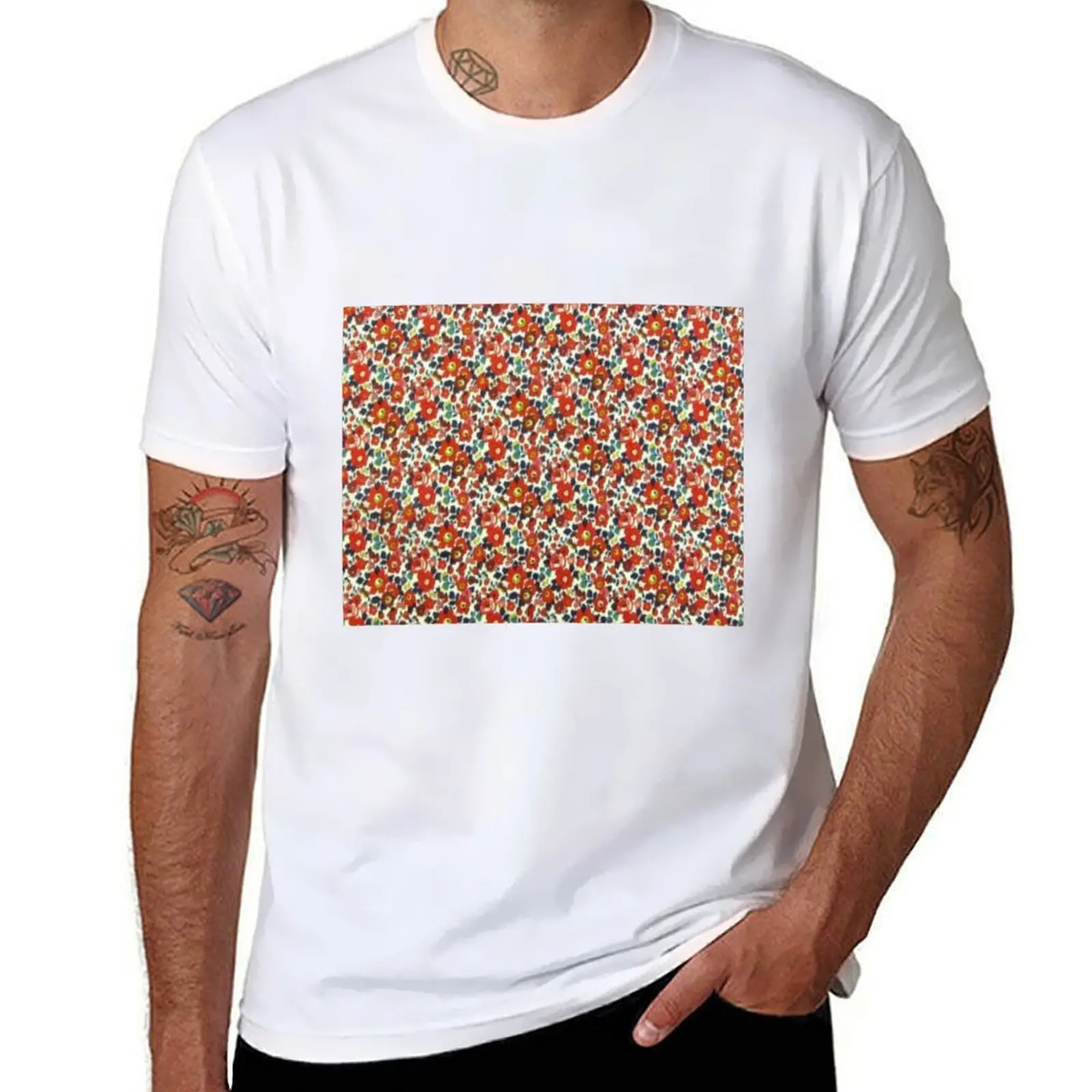 

Liberty Print Pattern T-Shirt printed t shirts for man man t shirt heavy cotton T-Shirt