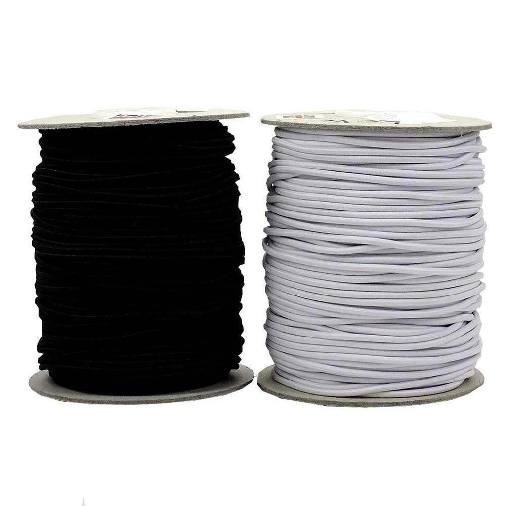 [wamami]  Black/White Round Elastic Cord String Set Ball Jointed Doll 1-3mm