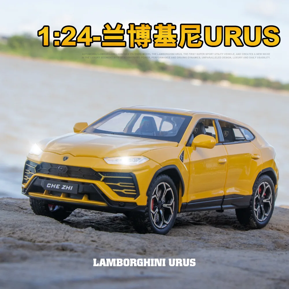 

1:24 Lamborghini URUS SUV Alloy Sports Car Model Diecasts Metal Off-road Vehicles Car Model Sound and Light Kids Toys Gift