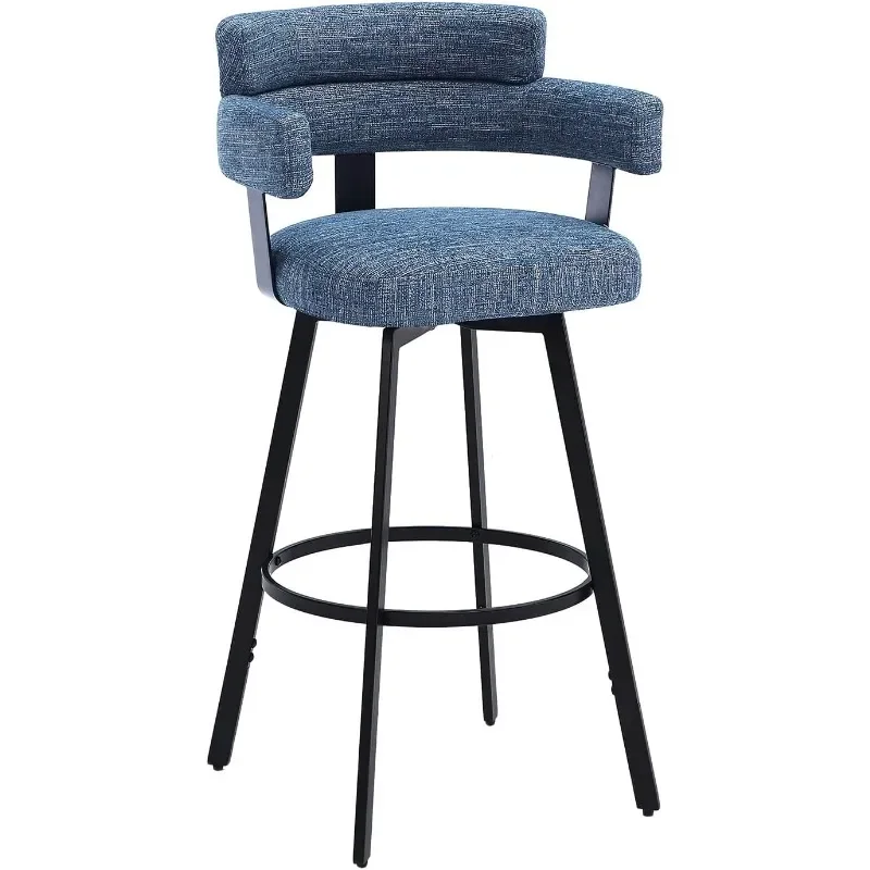 Counter-Ensemble de tabourets de bar modernes avec dossier complet, tabourets de bar gris, 24 po, 2 pièces