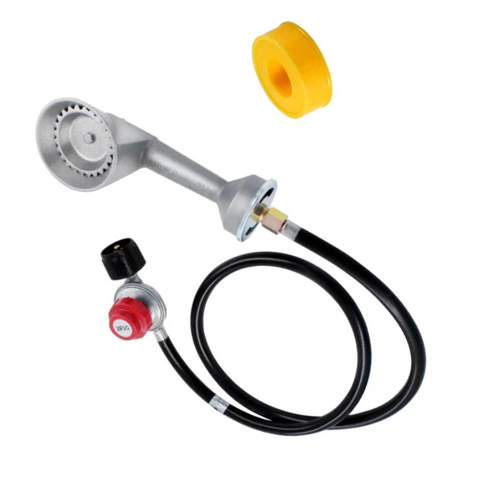 Adjustable Propane Burner Kit for Turkey Fryers Featuring 0-20 PSI Regulator Cast Aluminum Head and 4 ft Gas Hose
