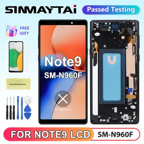 100% Test Note 9 LCD For Samsung Note9 N960F N960D/S LCD Display Touch Screen Digitizer with Frame Replacement Repair