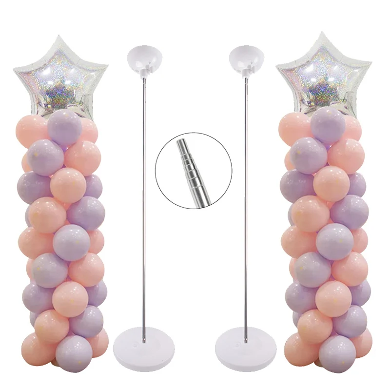 

Metal Balloon Column Stand Kit Adjustable Balloons Tower Pillar Stand with bases for Wedding Christmas event party decoration