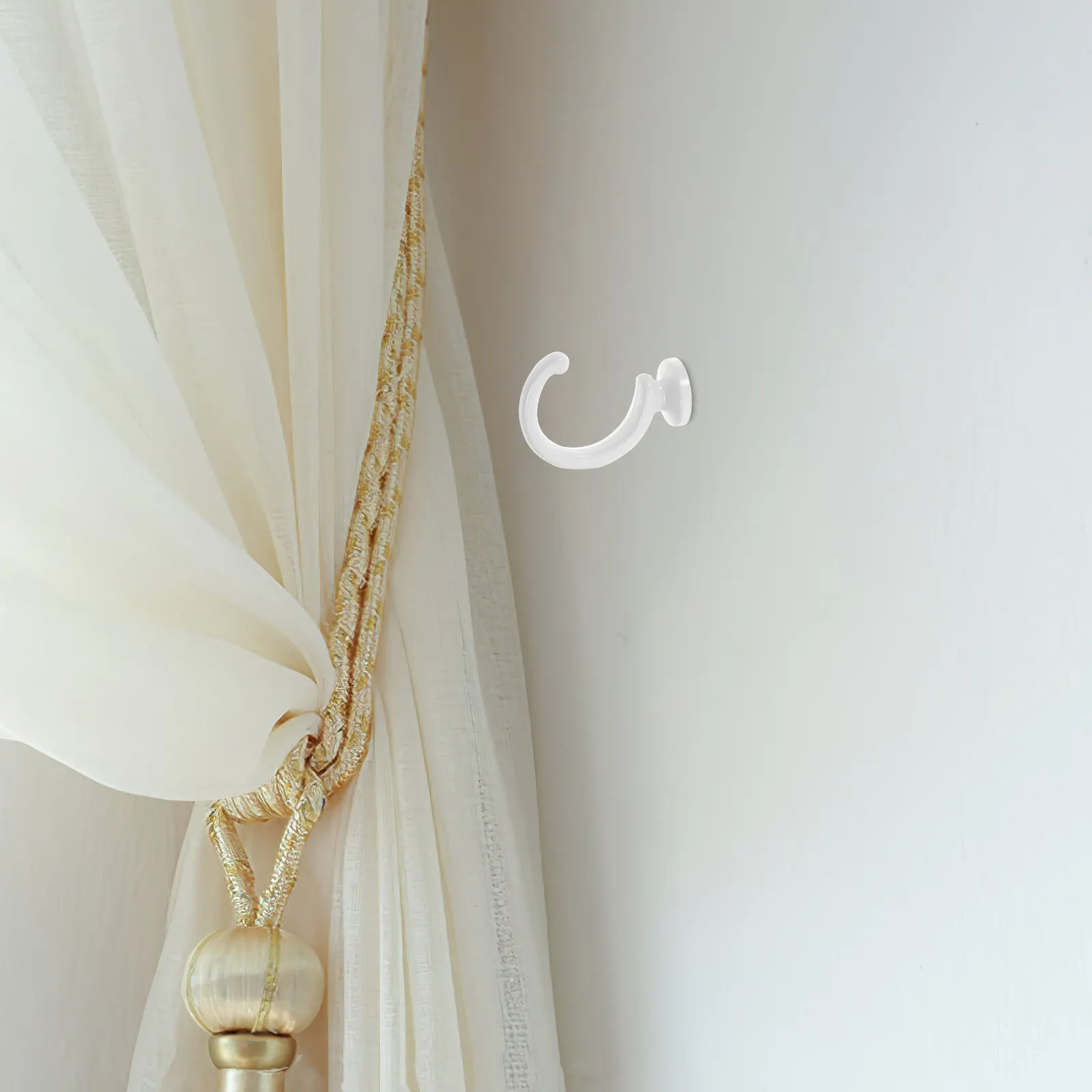 1Set Alloy Drapery Holdbacks Zinc Alloy Curtain Tieback Wall Hook Heavy Duty Wall Hooks for Curtains Towels Bags Keys Indoor